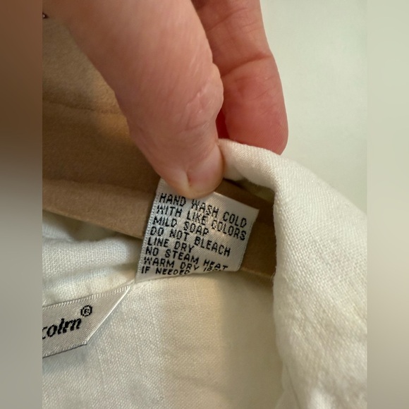 Richard Malcolm Irish Linen Long Sleeve Button Front Blouse Top size Medium - Picture 6 of 10